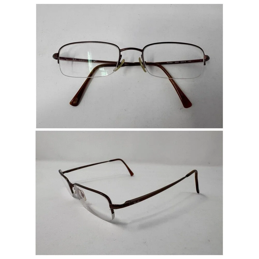 Ray-Ban RB6061 Eyeglass Frames Only 52-19-140 Brown 2622 Italy Made Authentic